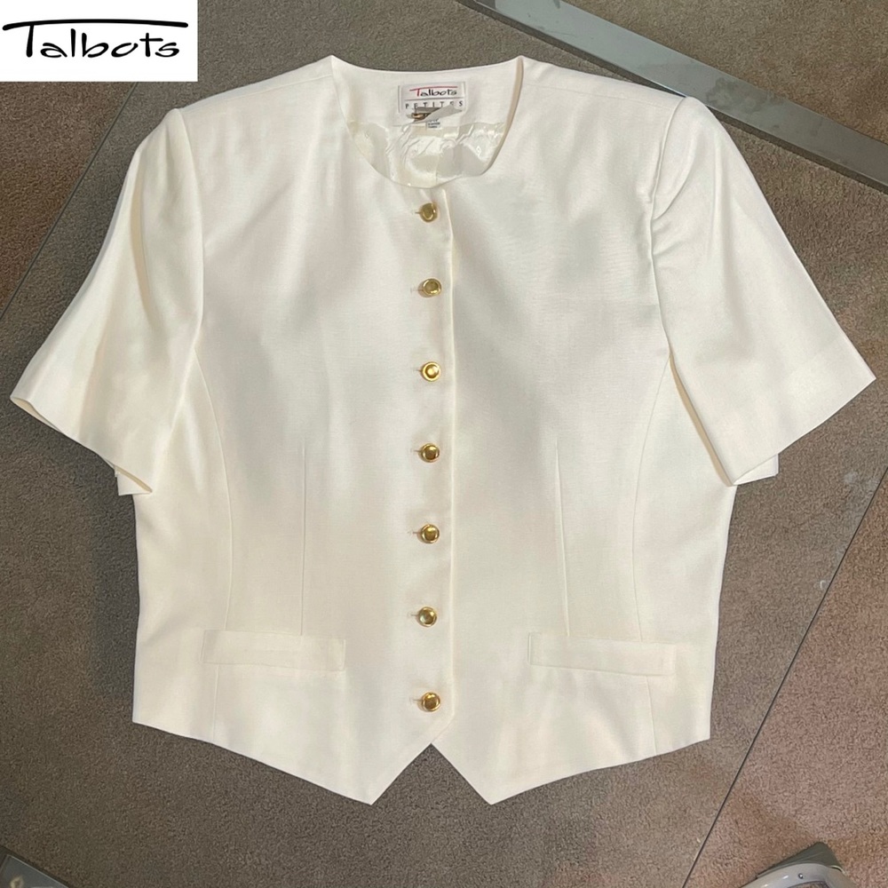 Talbots off white top, Size 14 petite